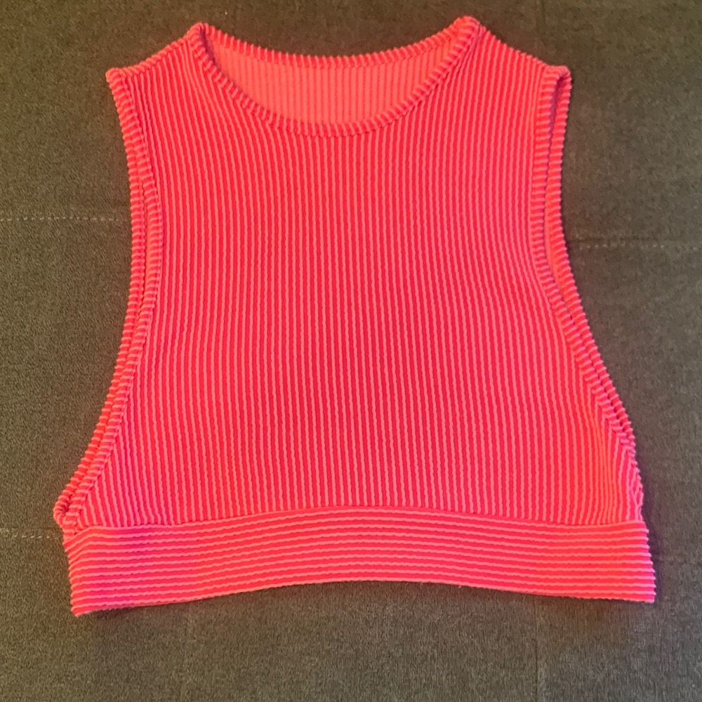 Ribbed Pink Sleeveless Top